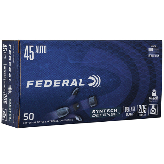 FED SYNTECH DEFENSE 45ACP 205GR SJHP 50/10 - Ammunition